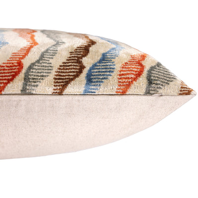 Handmade Velvet Throw Pillow – Earth Zigzag Pattern (16x24)