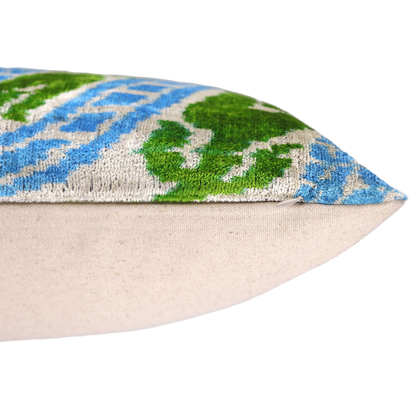 Luxury Handmade Velvet Pillow in Pink & Taupe Ikat Heart Pattern – 16x24