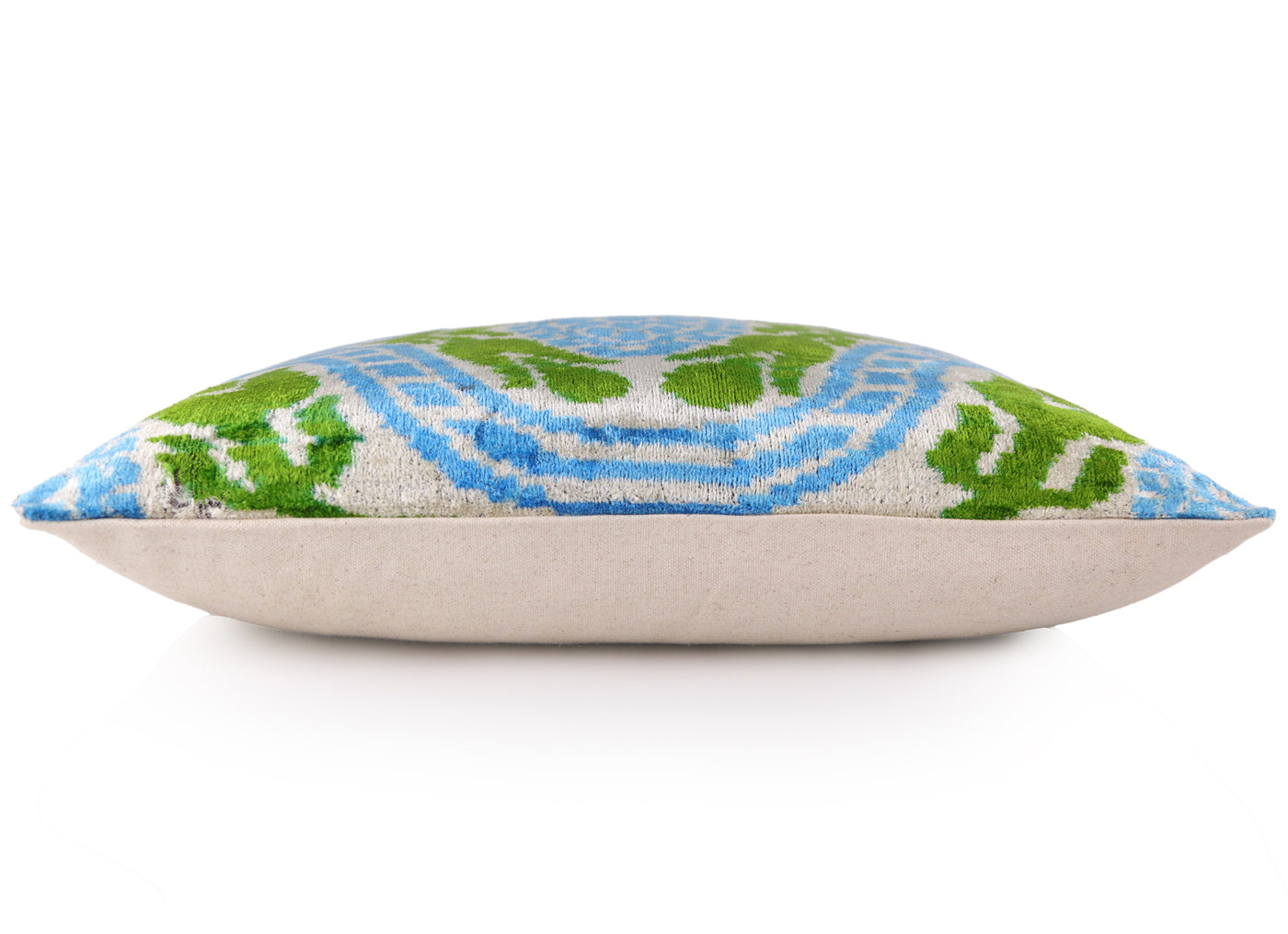 Luxury Handmade Velvet Pillow in Pink & Taupe Ikat Heart Pattern – 16x24