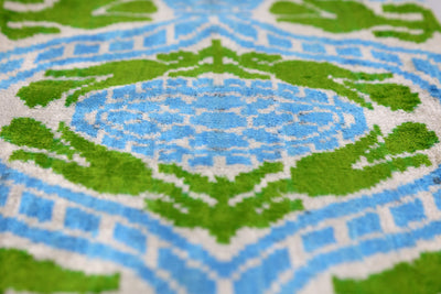 Luxury Handmade Velvet Pillow in Pink & Taupe Ikat Heart Pattern – 16x24