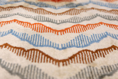 Handmade Velvet Throw Pillow – Earth Zigzag Pattern (16x24)