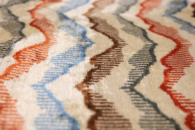 Handmade Velvet Throw Pillow – Earth Zigzag Pattern (16x24)