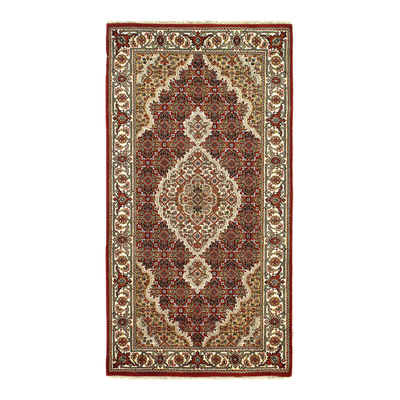 Canvello 2020s Fine Hand Knotted Silk & Wool Tabriz Rug - 2′5″ × 4′8″