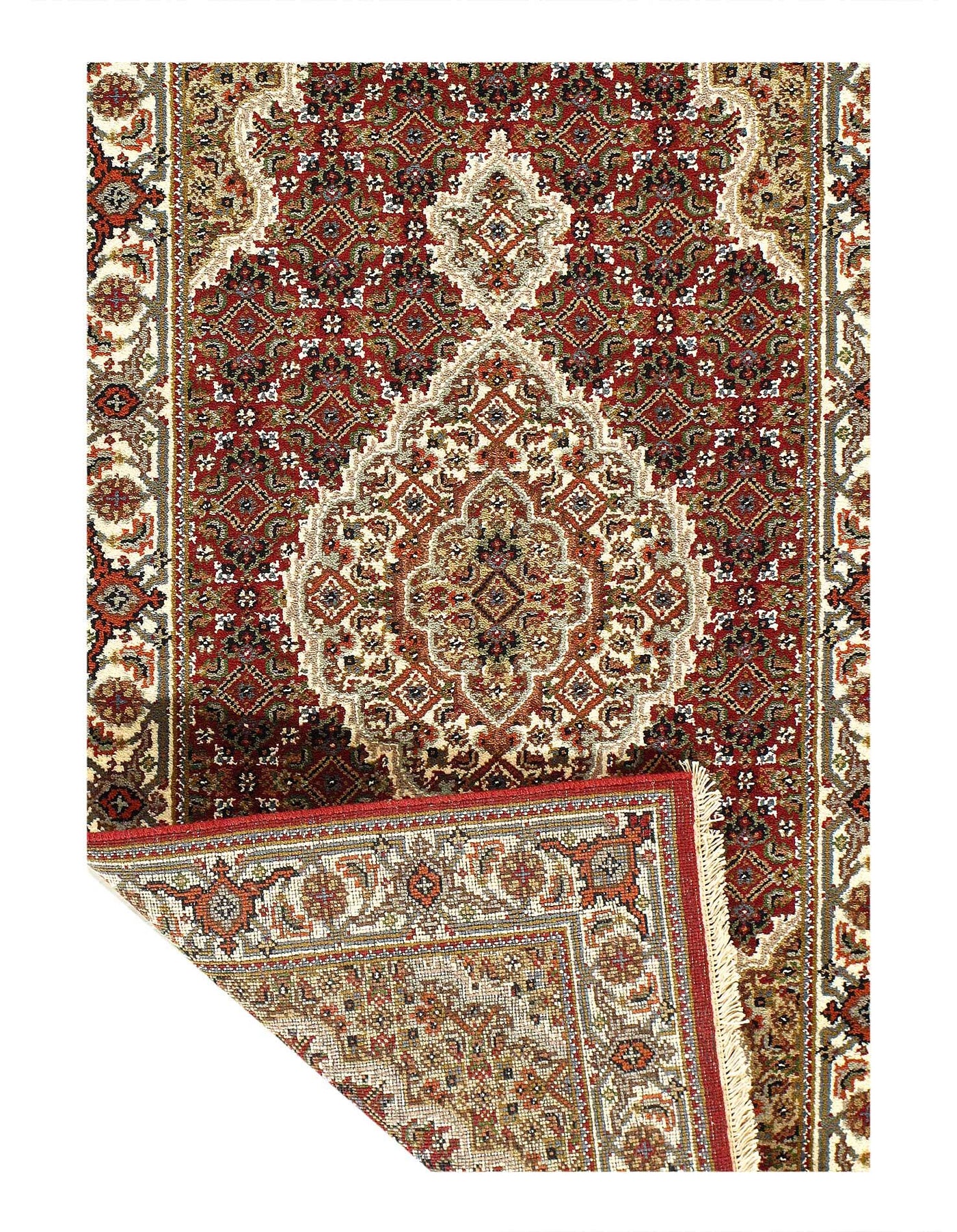 Canvello 2020s Fine Hand Knotted Silk & Wool Tabriz Rug - 2′5″ × 4′8″