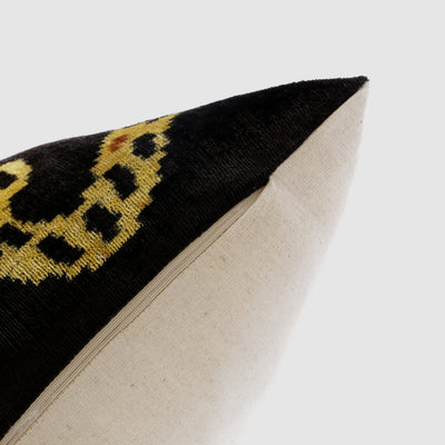 Handmade Silk Velvet Leopard Print Throw Pillow - 16x24, Bold Exotic Design with Down Feather Insert