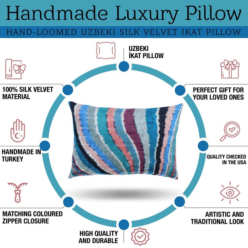 Canvello Handmade Luxury Rainbow Pillow with Down Insert