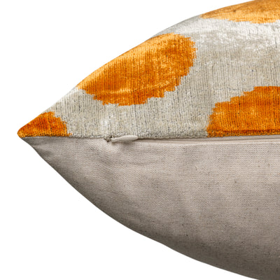 Handmade Velvet Pillow – Gold Mustard Polka Dot Pattern, 16x24"