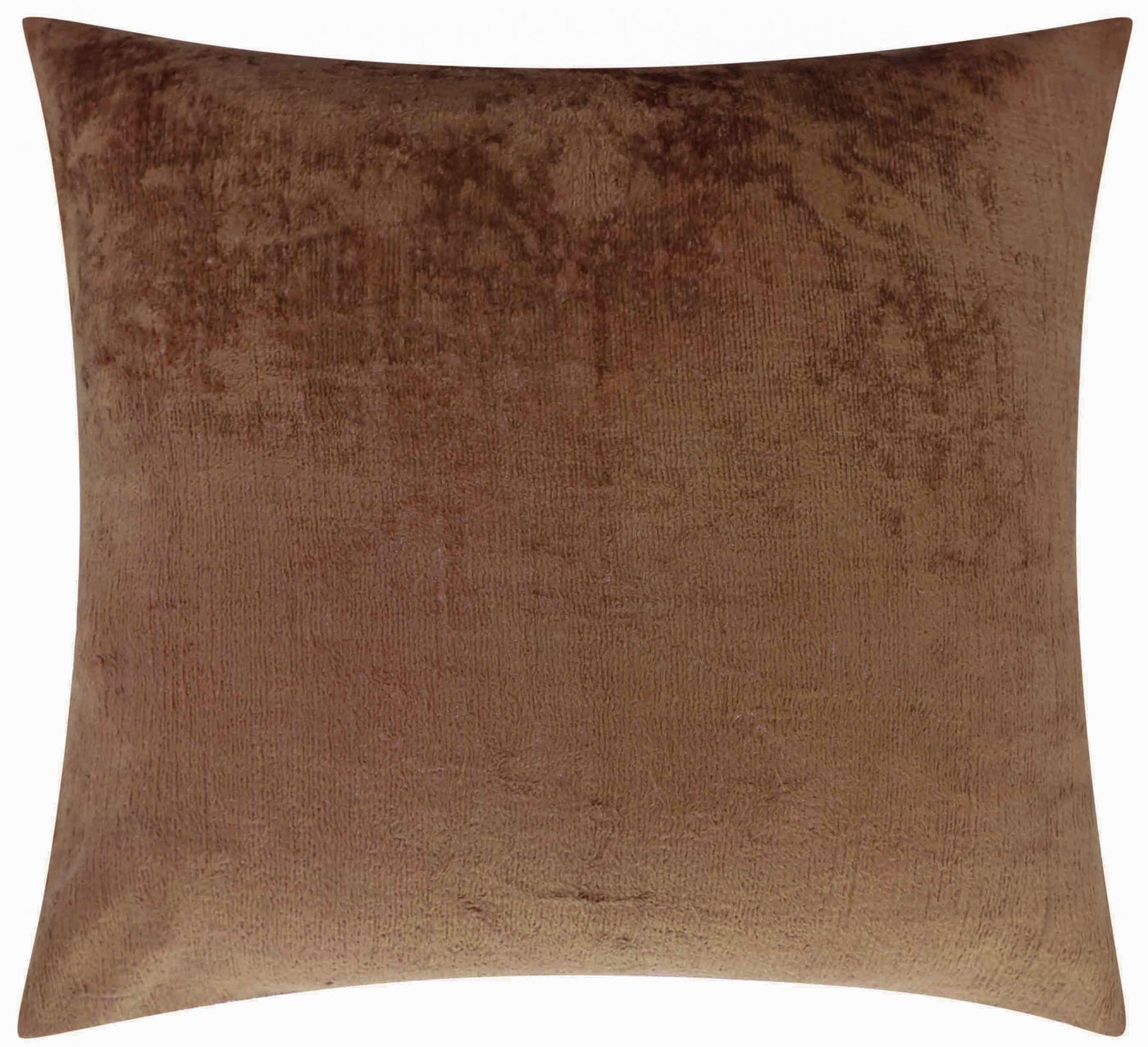 Handmade Solid Brown Silk Velvet Throw Pillow - 20x20, Luxurious Velvet Design with Down Feather Insert