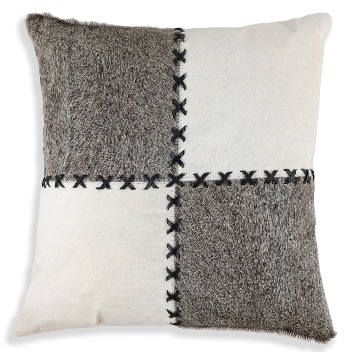 Luxury Whipstitched Genuine Hair-On Cowhide Pillow 18x18 | Handmade