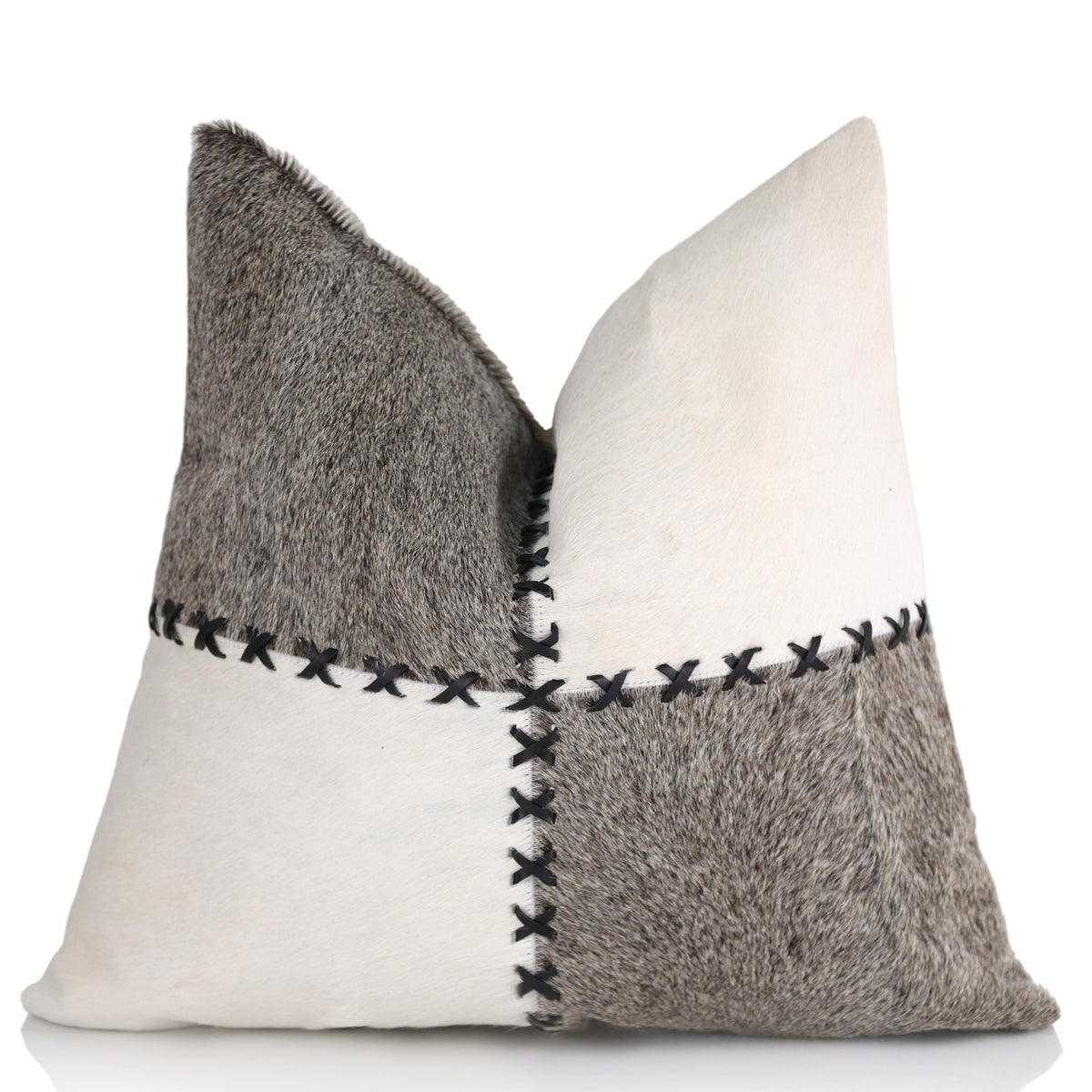 Luxury Whipstitched Genuine Hair-On Cowhide Pillow 18x18 | Handmade