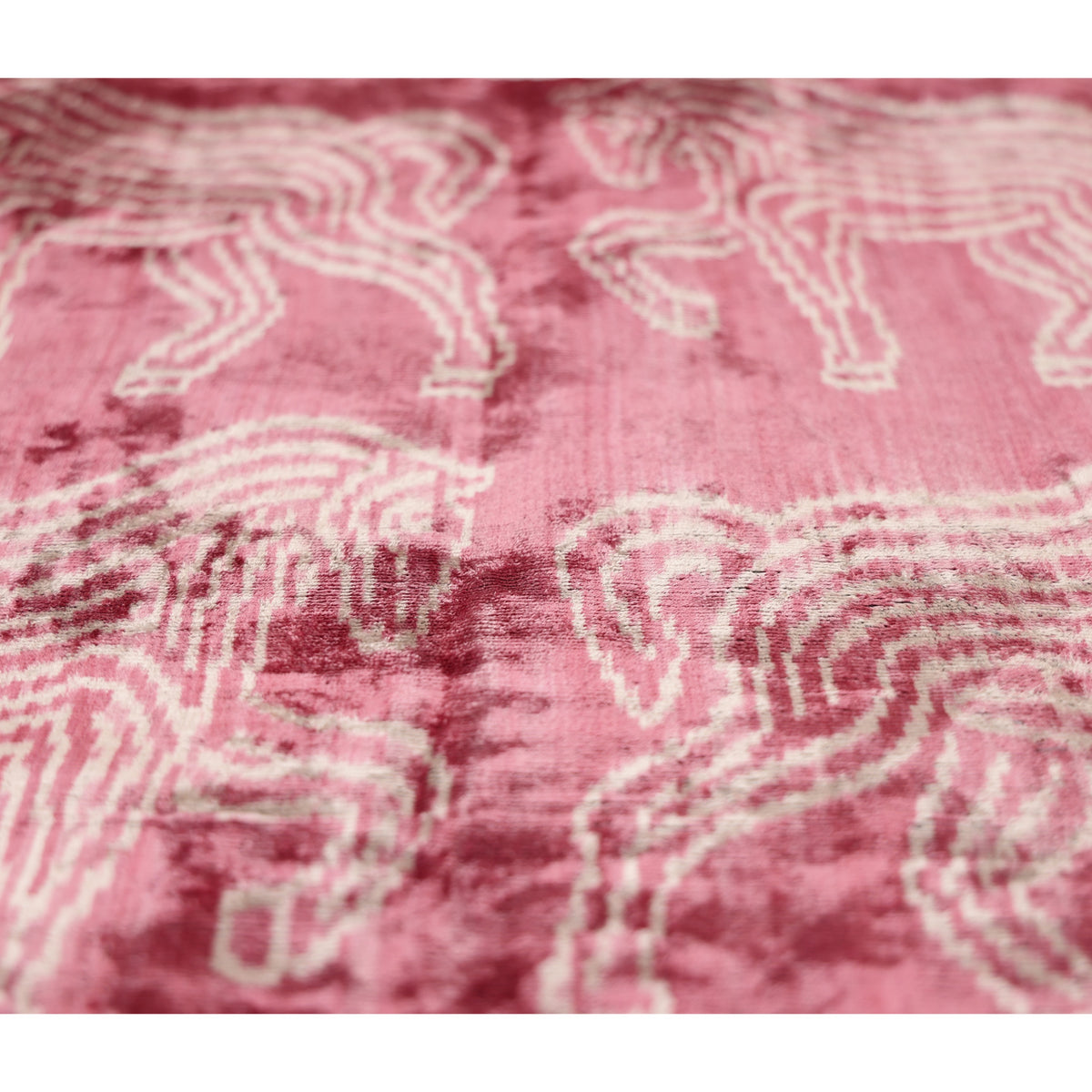 Pink Zebra Silk Velvet Pillow 20x20 | Handmade Designer Accent Cushion