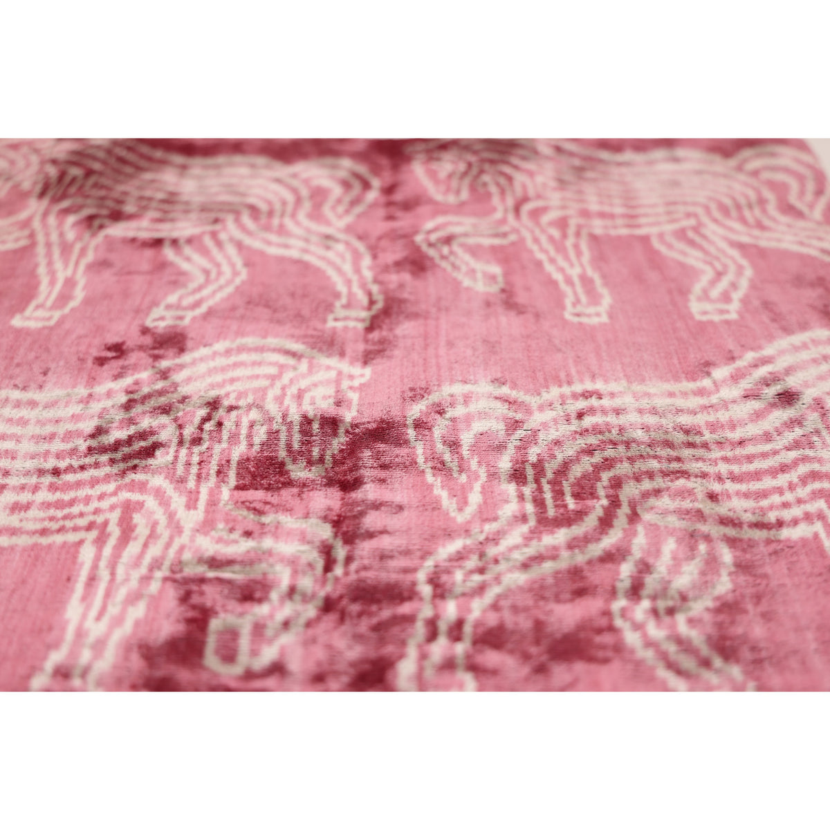 Pink Zebra Silk Velvet Pillow 20x20 | Handmade Designer Accent Cushion