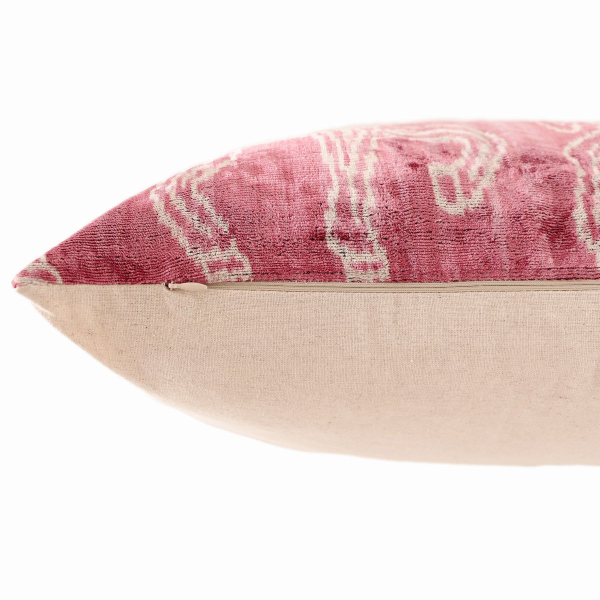 Pink Zebra Silk Velvet Pillow 20x20 | Handmade Designer Accent Cushion
