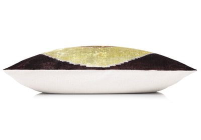 Retro Circle Silk Velvet Pillow 16x24 – Gold, Red & Maroon Luxe