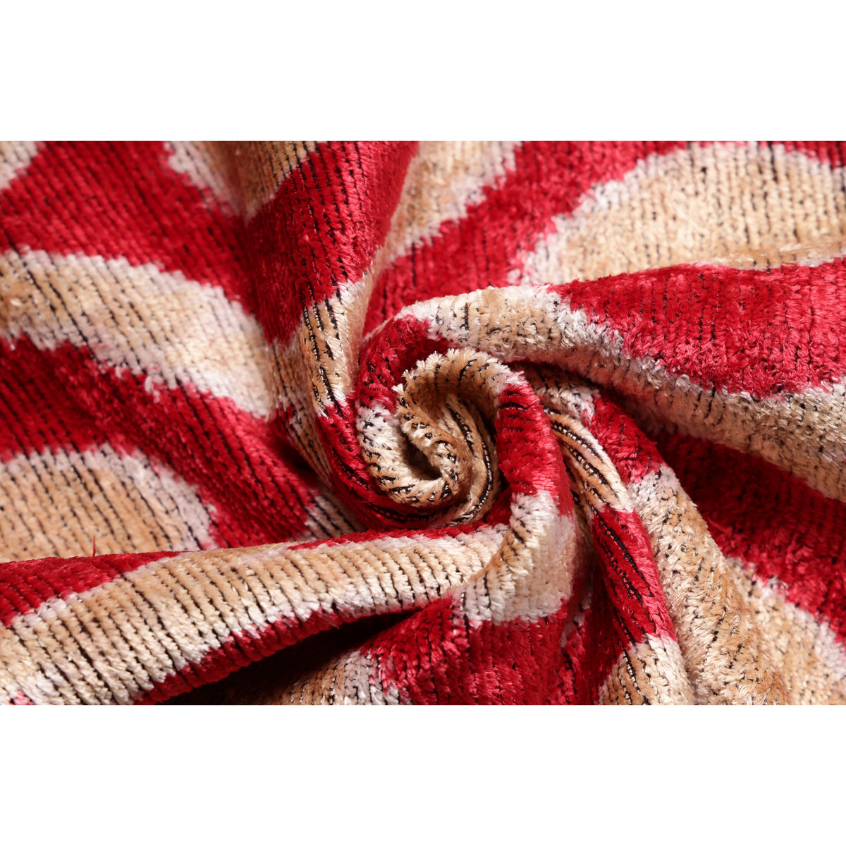 Red Geometric Silk Velvet Pillow 20x20 | Handmade Designer Accent Cushion