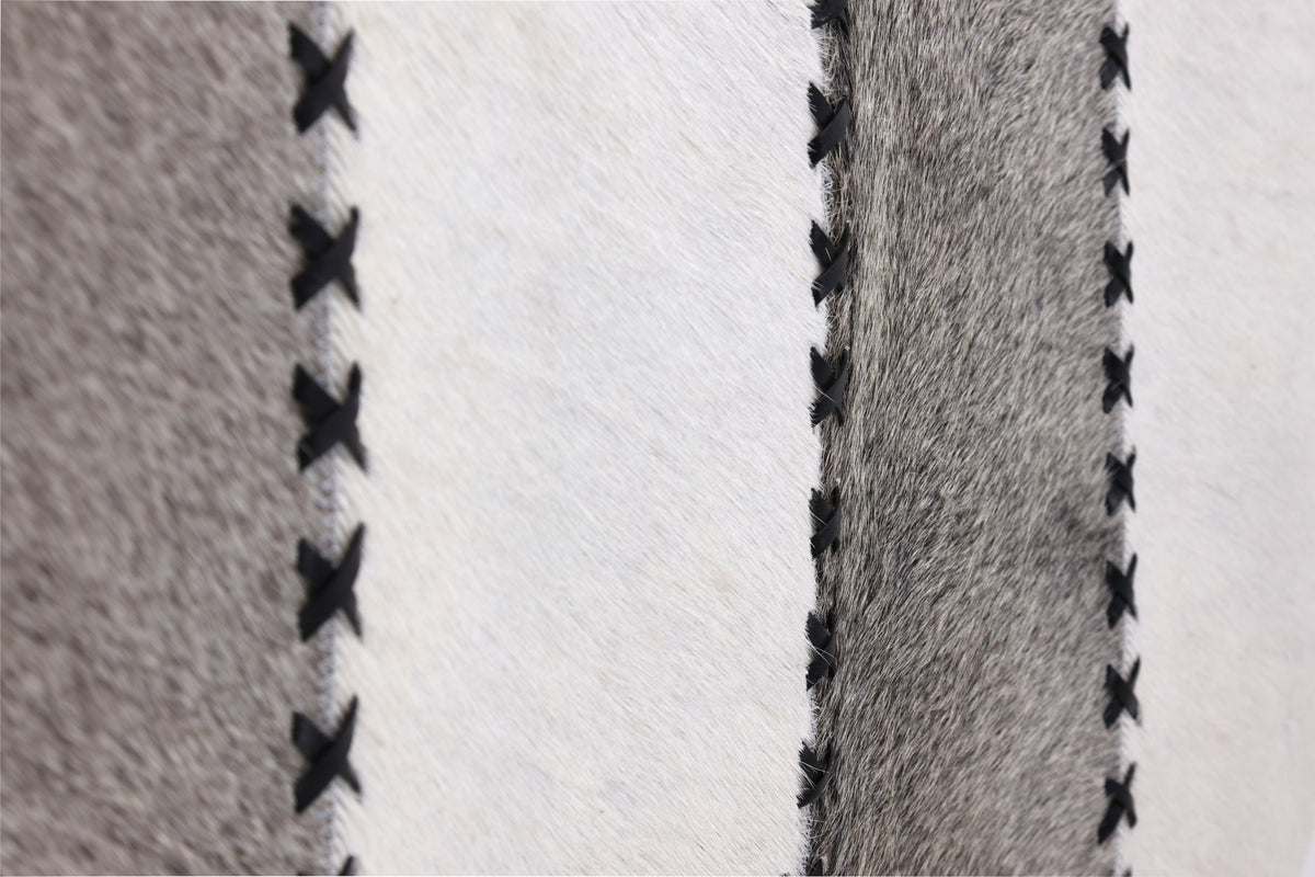 Luxury Genuine Cowhide Leather Throw Pillow with Hand-Laced Stitching 16x24 | Handmade Designer Lumbar Cushion
