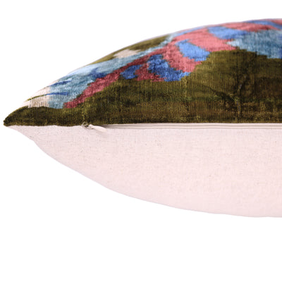 Handmade Silk Velvet Tiger Pillow – 16x24" Luxury Ikat Accent