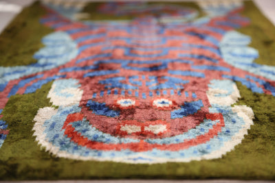 Handmade Silk Velvet Tiger Pillow – 16x24" Luxury Ikat Accent