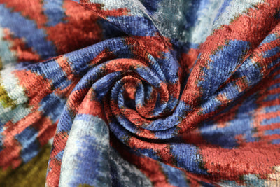 Handmade Silk Velvet Tiger Pillow – 16x24" Luxury Ikat Accent