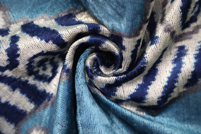 Handmade Blue Velvet Tiger Pillow – 16x24" Silk Accent Cushion