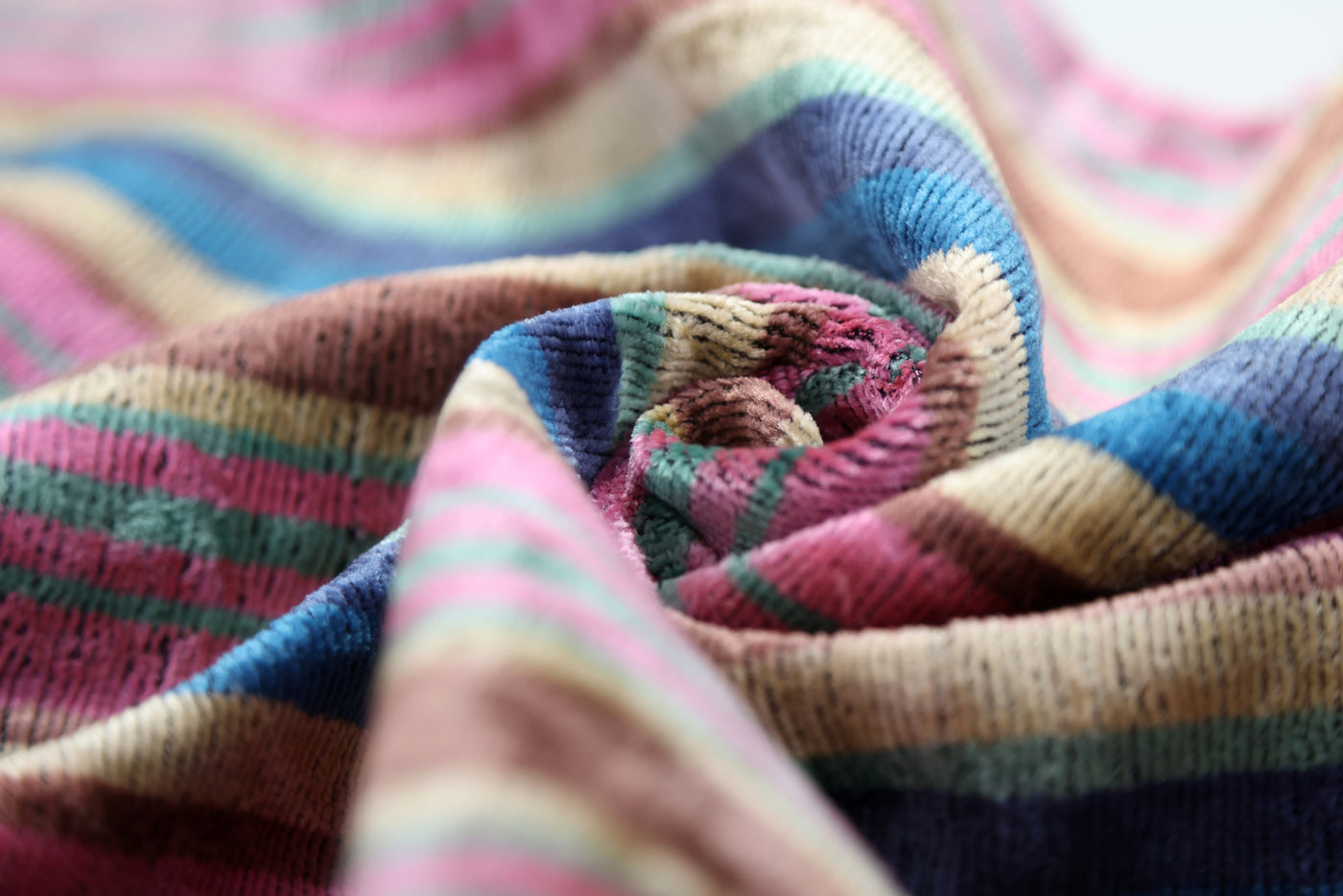 Handmade Striped Velvet Pillow – 16x24" Colorful Silk Cushion