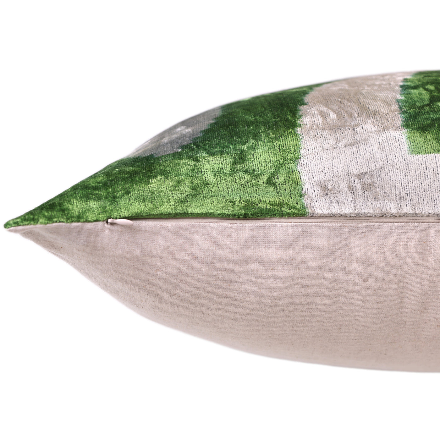 Handmade Velvet Abstract Pillow – 24x24" Pastel Ikat Silk Cushion