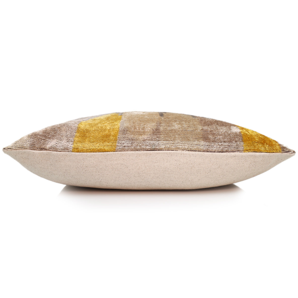 Taupe & Gold Silk Velvet Pillow 20x20 | Handmade Organic Modern Accent Cushion