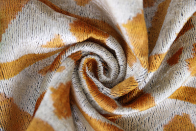 Handmade Velvet Tribal Pillow – 16x24" Gold & Ivory Silk Cushion