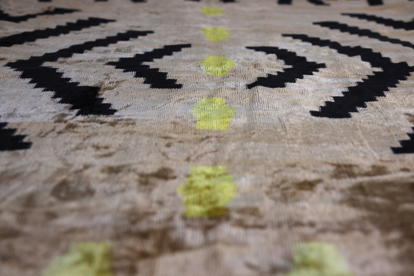 Neutral & Black Tribal Arrow Velvet Throw Pillow – 24x24 in | Handcrafted Silk Cushion