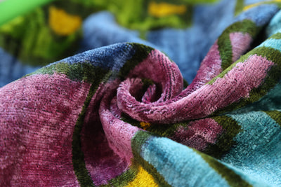 Colorful Pixel Abstract Velvet Pillow – Handmade 16x24 Lumbar