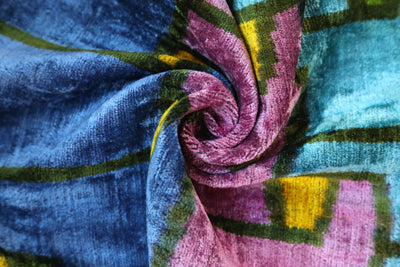 Colorful Pixel Abstract Velvet Pillow – Handmade 16x24 Lumbar