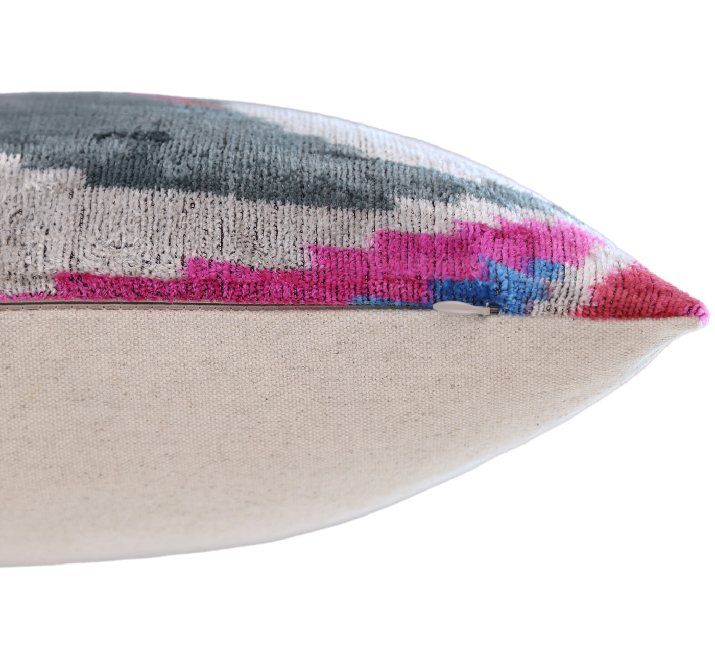 Abstract Multicolor Silk Velvet Pillow – Handmade 16x24 Inch