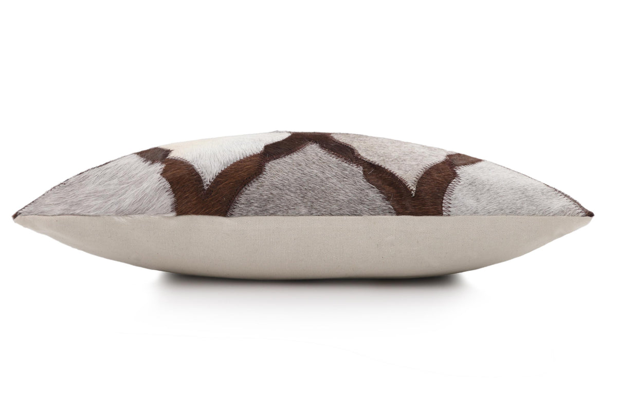 Luxury Moroccan Genuine Hair-On Cowhide Pillow 18x18 | Handmade