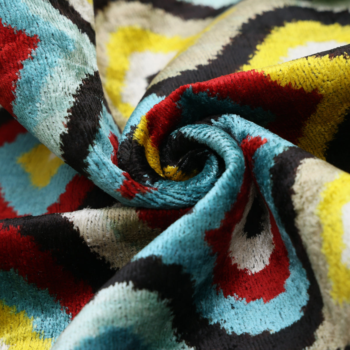 Multicolor Ikat Silk Velvet Lumbar Pillow 16x24 | Handmade Designer Accent