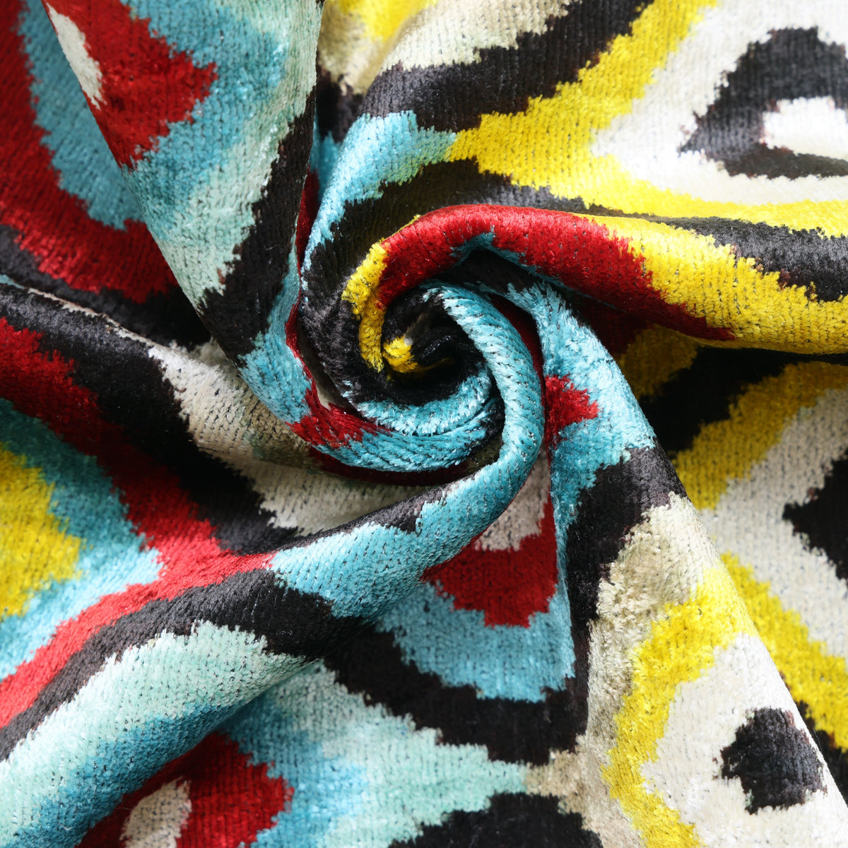 Multicolor Ikat Silk Velvet Lumbar Pillow 16x24 | Handmade Designer Accent