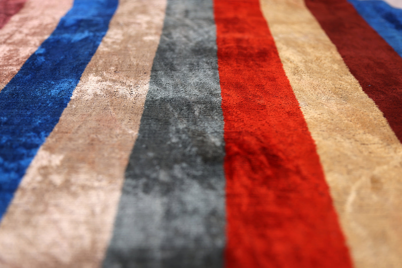 Luxury Multicolor Velvet Striped Throw Pillow – Handmade 20x20