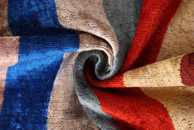 Luxury Multicolor Velvet Striped Throw Pillow – Handmade 20x20