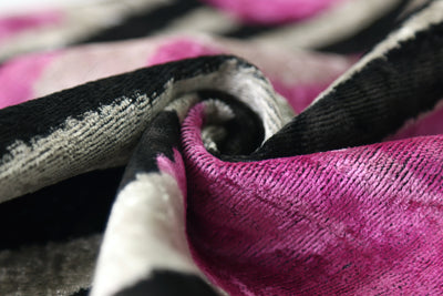 Pink Zebra Abstract Velvet Pillow – Handmade 16x24 Lumbar Cushion