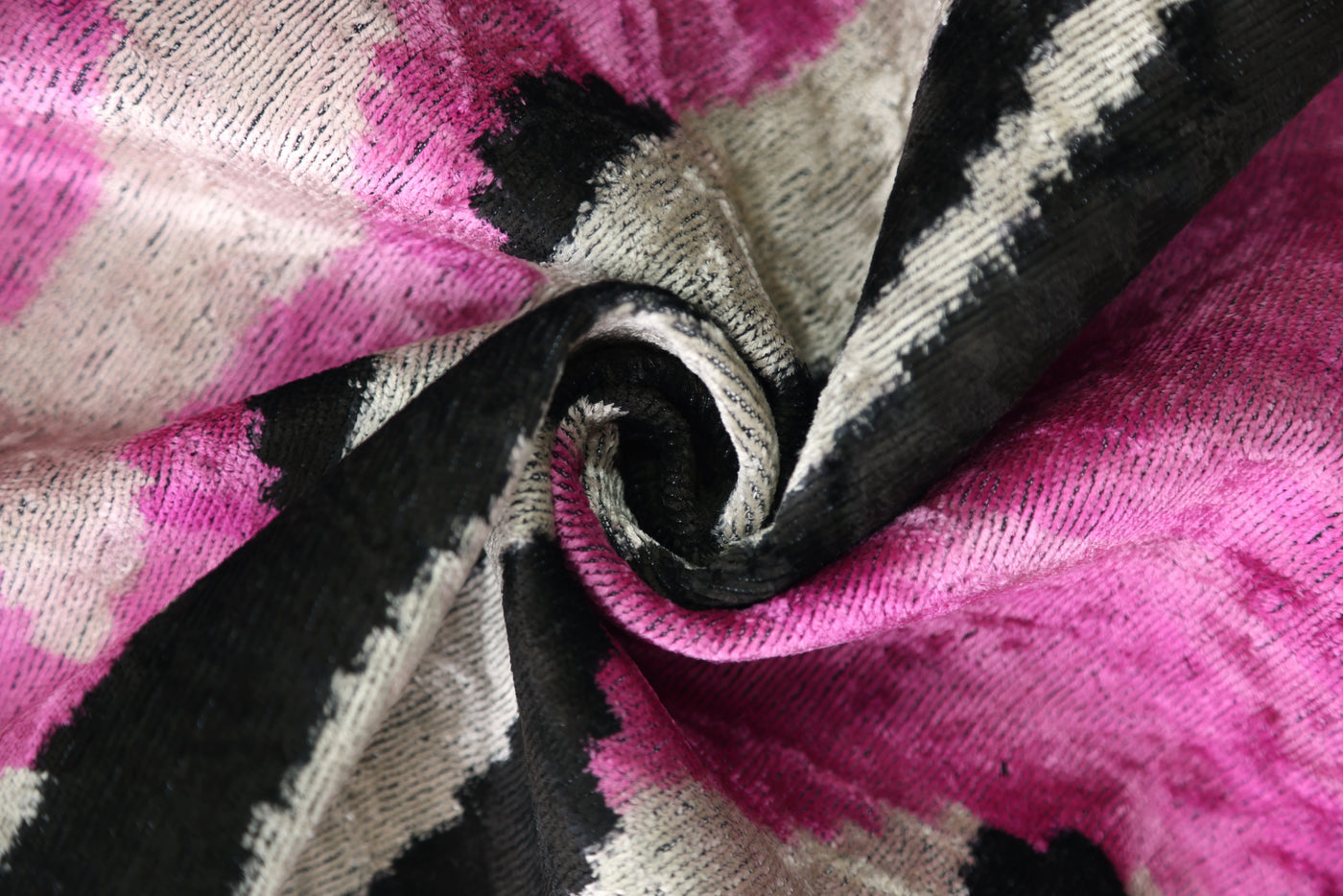 Pink Zebra Abstract Velvet Pillow – Handmade 16x24 Lumbar Cushion