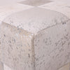 Handmade Brindle Cowhide Leather Cube Ottoman Pouf 18x18 Natural