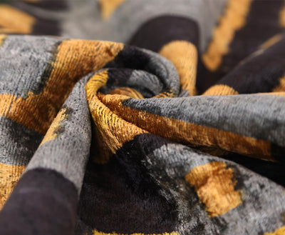 Bronze and Blue Geometric Silk Velvet Pillow 16x24 Handmade Luxury Cushion