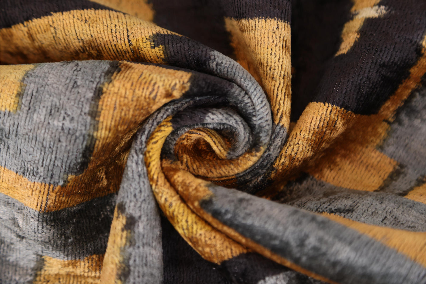 Bronze and Blue Geometric Silk Velvet Pillow 16x24 Handmade Luxury Cushion