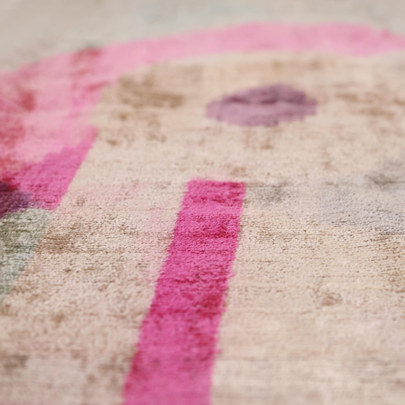 Blush Abstract Silk Velvet Lumbar Pillow, Vegetable Dyed – 16x24 in