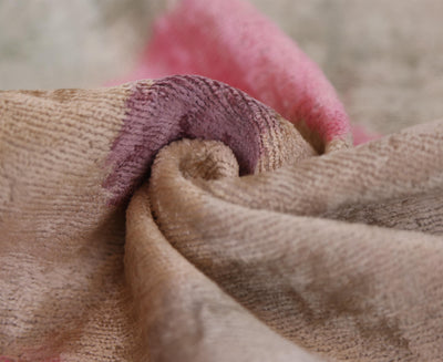 Blush Abstract Silk Velvet Lumbar Pillow, Vegetable Dyed – 16x24 in