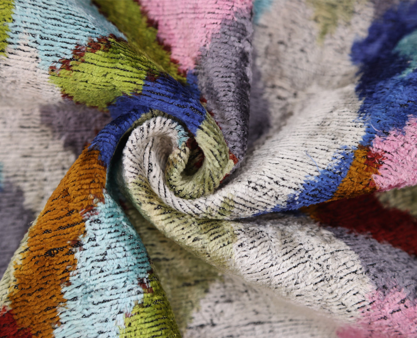 Luxury Multicolor Diamond Silk Velvet Throw Pillow 16x24 – Handmade Geometric Lumbar Cushion