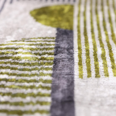 Luxury Silk Velvet Pillow 16x24 – Handmade Green & Gray Geometric Lumbar Cushion