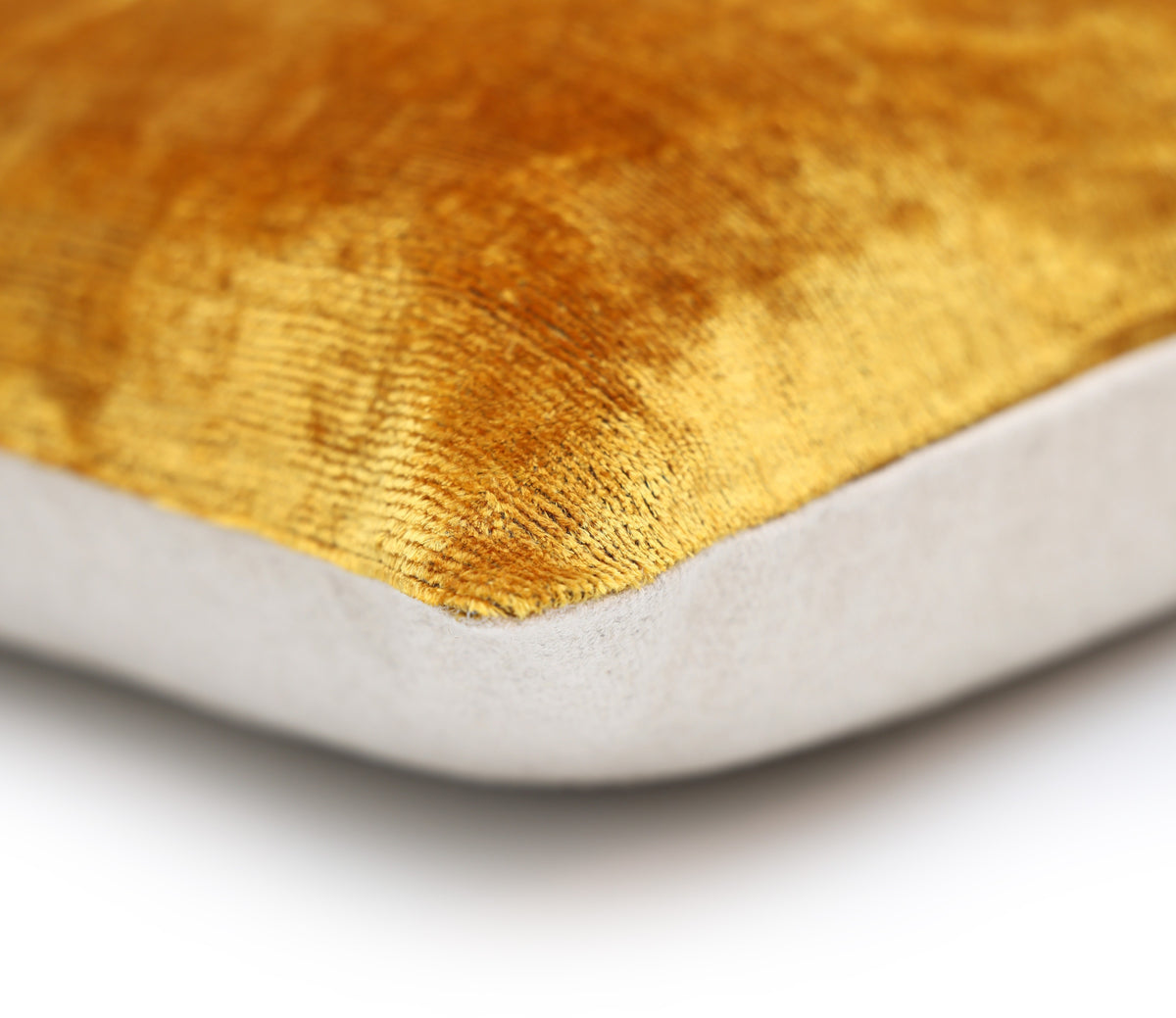 Golden Silk Velvet Throw Pillow 20x20 | Handmade Solid Color Luxury Accent Pillow