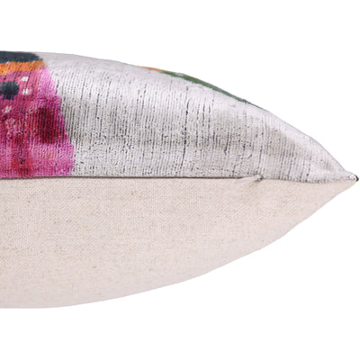 Luxury Multicolor Silk Velvet Throw Pillow 16x24 – Handmade Abstract Geometric Lumbar