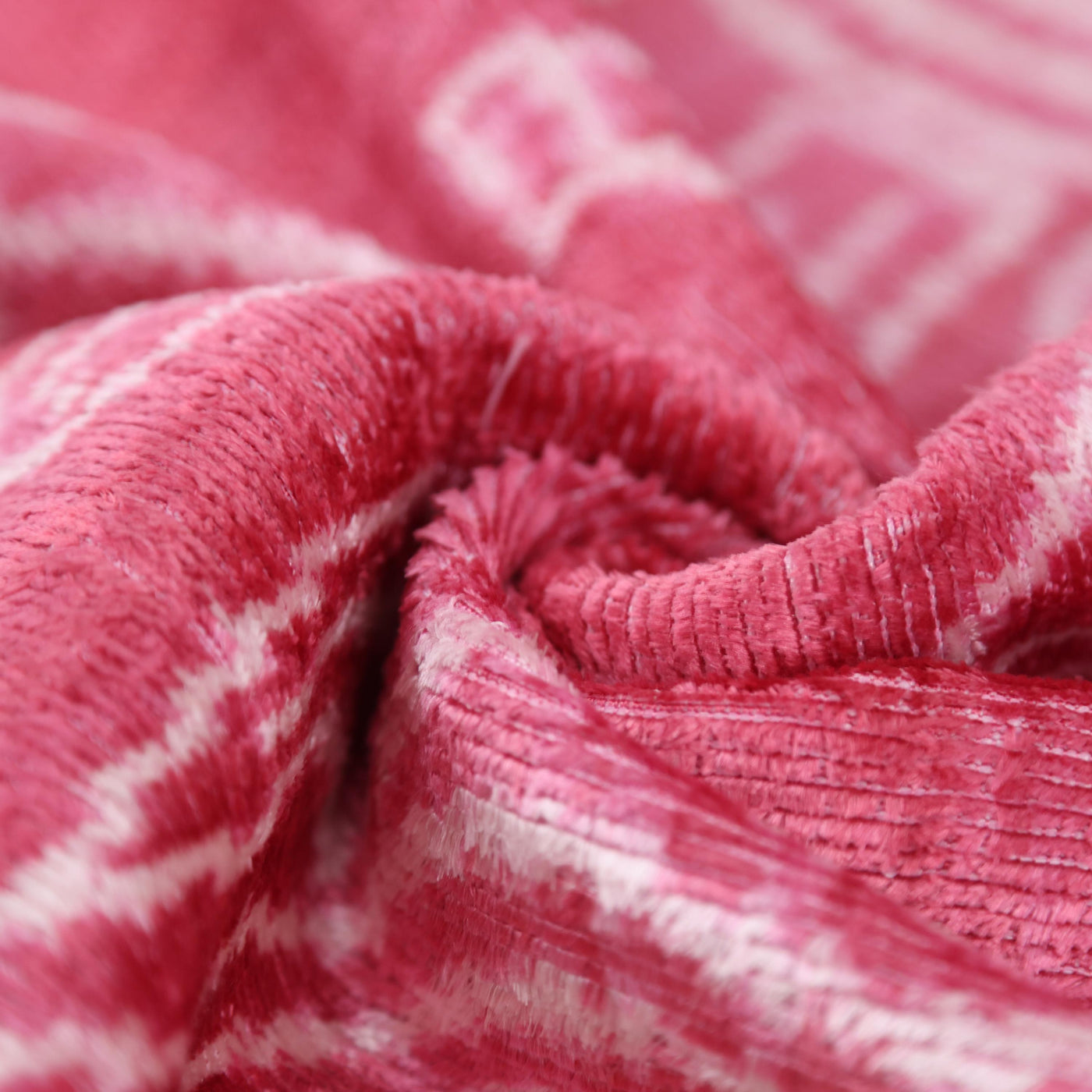 Pink White Zebra Silk Velvet Pillow – 20x20 Handmade Ikat Animal Cushion