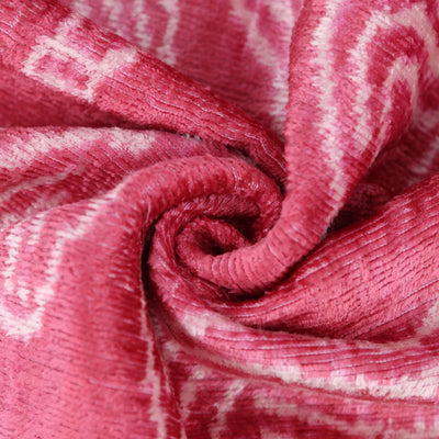 Pink White Zebra Silk Velvet Pillow – 20x20 Handmade Ikat Animal Cushion